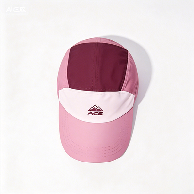 Chapeau camper à bord plat 5 panneaux avec logo personnalisable et sangle à crochet pour les activités de plein air