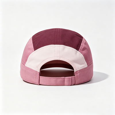 Chapeau camper à bord plat 5 panneaux avec logo personnalisable et sangle à crochet pour les activités de plein air