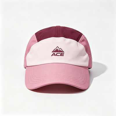 Chapeau camper à bord plat 5 panneaux avec logo personnalisable et sangle à crochet pour les activités de plein air