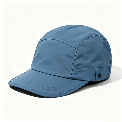 Chapeau de camping personnalisé à 5 panneaux avec bandeau en maille de sport et maille respirante pour les activités de plein air