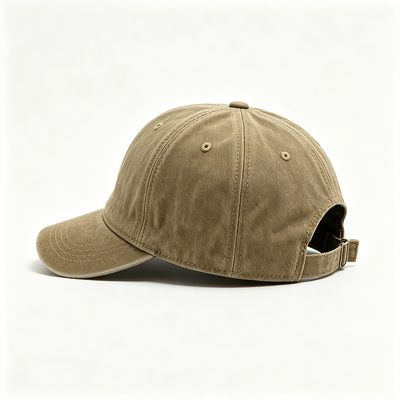 Chapeau de père de sport avec ruban intérieur 100% coton, boucle de fermeture métallique réglable et 6 panneaux de conception