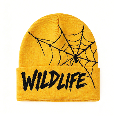 Wildlife Spider Web Beanie Crafted for Street Style Soft Warm Headwear Offering Comfort and Durability
