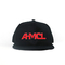Logo plat de lettre de broderie des chapeaux 3D de Snapback de bord de noir en plastique de boucle