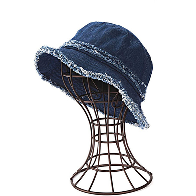 Plage côtière de Bucket Hat For de denim de pêcheur occasionnel de tissu