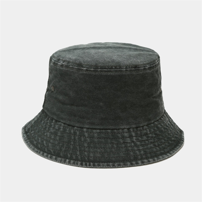 Chapeau simple pliable de denim de coton de Bucket Hat Washed de pêcheur unisexe pour extérieur