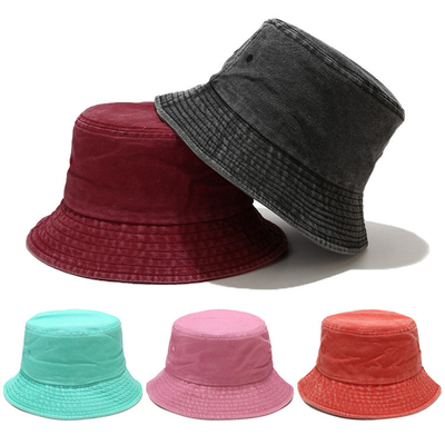 Chapeau simple pliable de denim de coton de Bucket Hat Washed de pêcheur unisexe pour extérieur