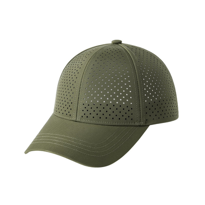 Casquettes de golf perforées 6 panneaux personnalisées en gros avec découpe laser, chapeau de golf unisexe à logo personnalisé, casquette de baseball en maille
