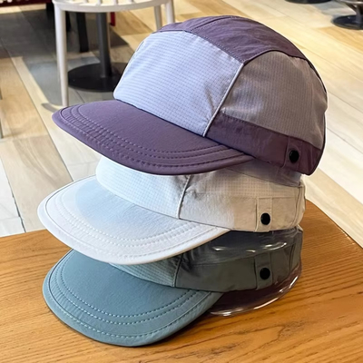 Unisexe léger respirable séchable rapidement 5 panneaux casquettes de camping personnalisées de camping de randonnée en plein air