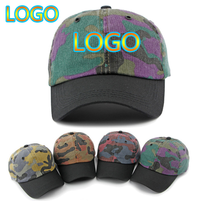 Chapeaux de baseball de haute qualité réglables en coton couleur en gros Chapeaux de baseball à 6 panneaux avec logo
