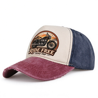 Couleur en désarroi Bloc de papa Chapeau 100% coton Twill Tissu Imprimé Graphique Laver les mains Recommandé Confortable Durable coiffure élégant