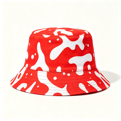 Chapeau seau en coton polyester à large bord imprimé chapeau de pêcheur chapeau de soleil d'extérieur pour le camping, la randonnée, la plage, le voyage